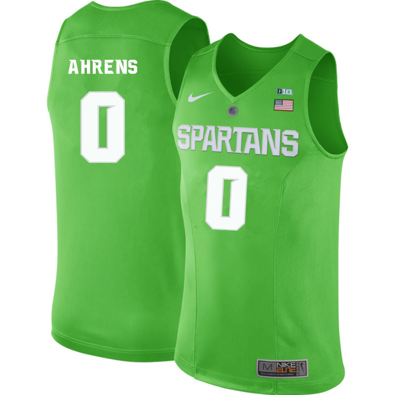 Men Michigan State Spartans #0 Kyle Ahrens NCAA Nike Authentic Green 2019-20 College Stitched Basketball Jersey FL41J56OQ
